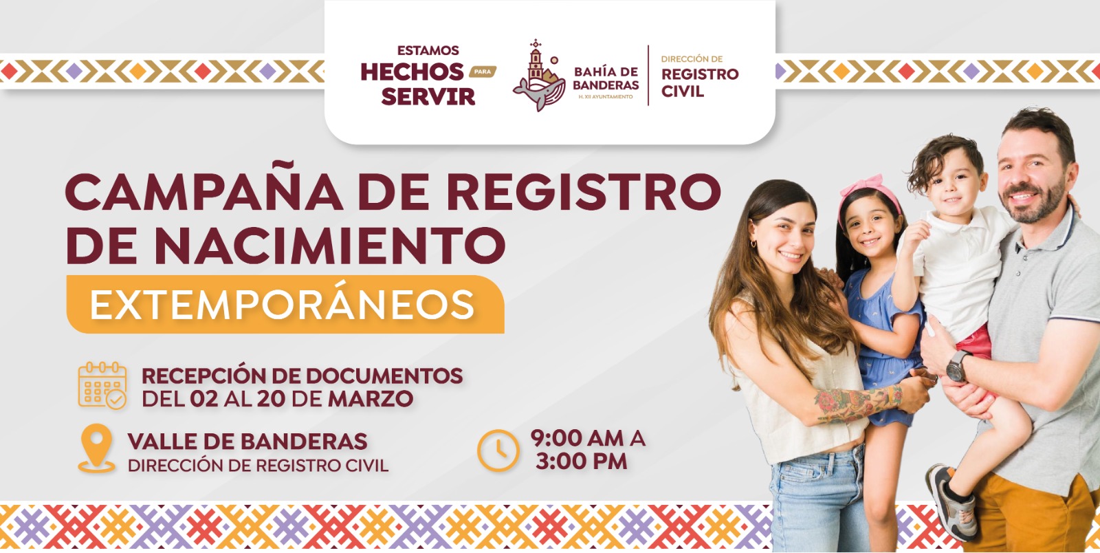 Continúa la campaña de registro de nacimiento extemporáneo