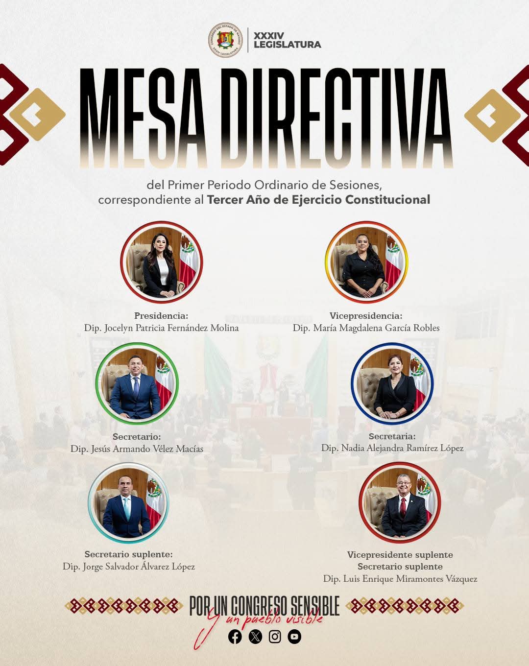 16 de octubre del 2026.-Mesa directiva